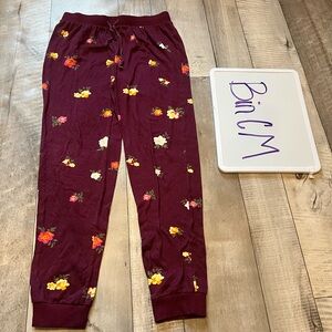Sonoma Burgundy floral Sleepwear Pants